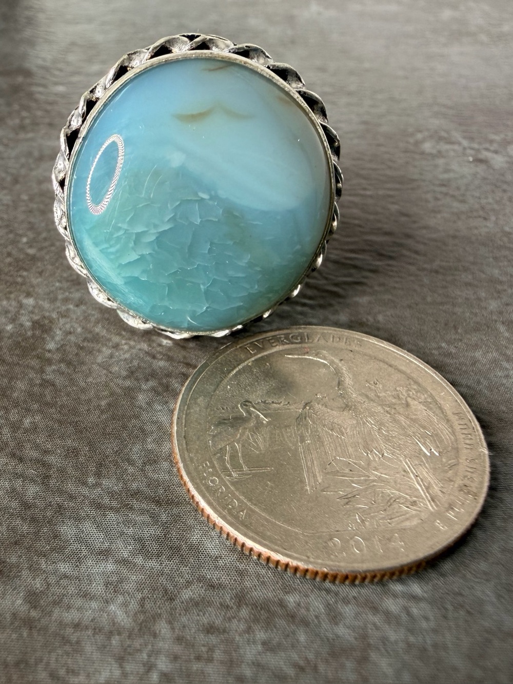 Women Jewelry Agate Gemstone Ring Size 8 925 Silver Plated Vintage Boho Western - Picture 2 of 5
